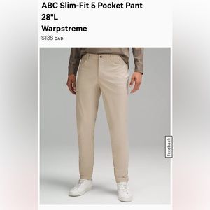 ABC slim fit lululemon pants